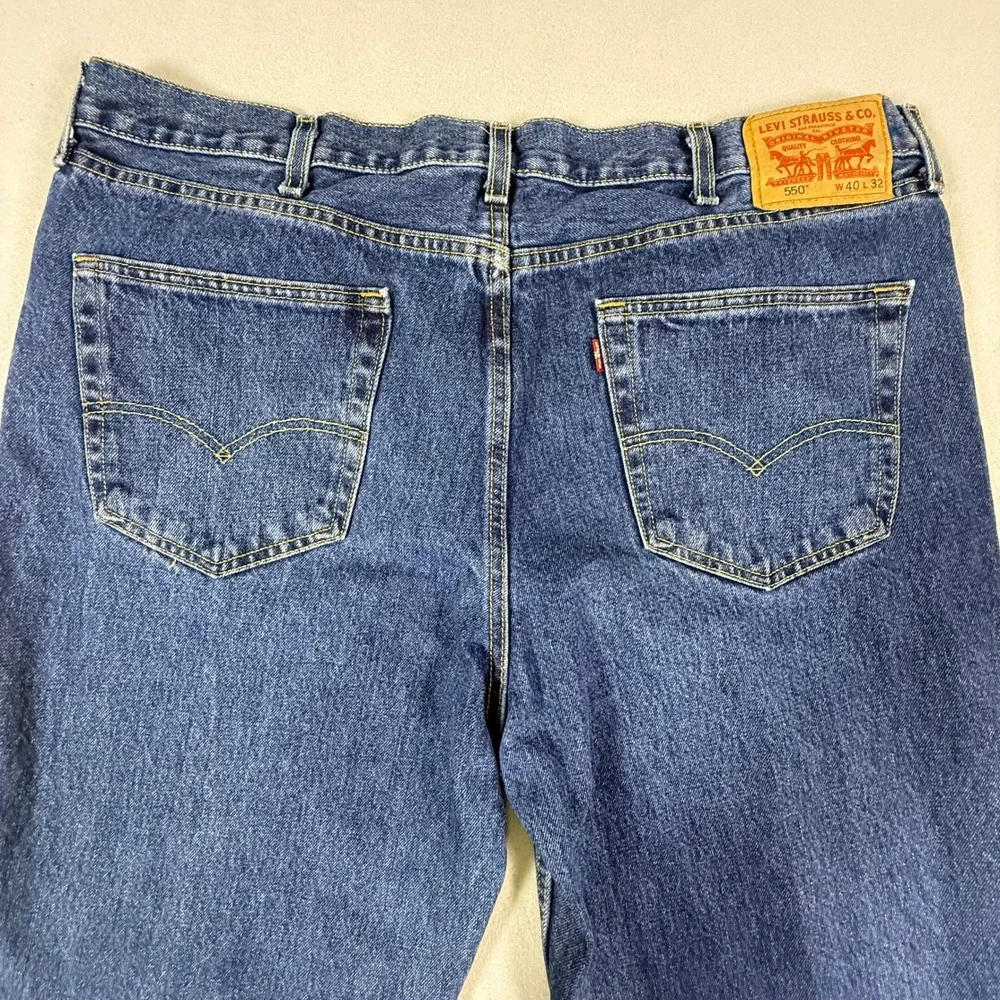 Levis 550 Relaxed Fit Tapered Leg Blue Denim Jeans Mens 40x32 Medium Wash‎